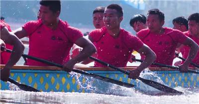 端午赛龙舟升格慢动作实拍视频