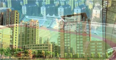 三维学校教学楼建筑学校宣传片视频素材