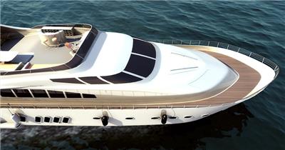 海上游艇迎面驶来三维镜头视频素材