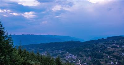 大山延时山村云朵云雾