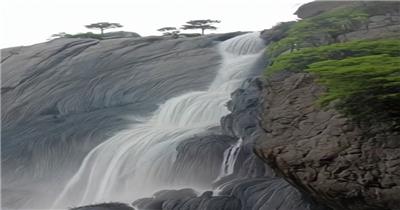 古代高山流水瀑布风景