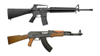 M16，AKM，卡拉什，俄罗斯突击步枪