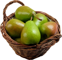 水果、坚果-篮子里的绿梨子